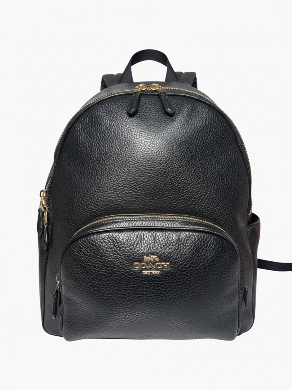 Coach Double Zip Pebbled Leather Backpack with Gold Hardware EUC